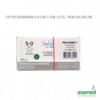 FIO POLIDIOXANONA 5-0 C/AG 1,7CM 1/2 CIL. 70CM BIOLINE