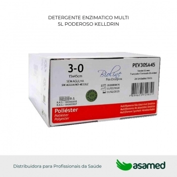 FIO POLIESTER VERDE 3-0 S/AG 15X45CM BIOLINE