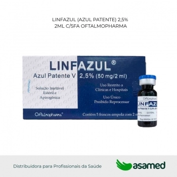 LINFAZUL (AZUL PATENTE) 2,5% 2ML C/5FA OFTALMOPHARMA