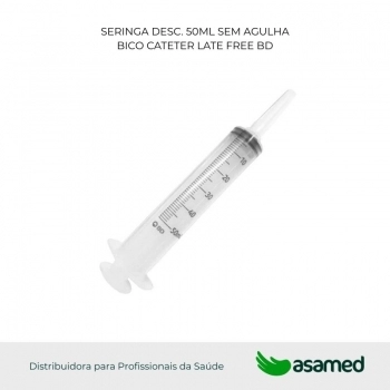 SERINGA DESC. 50ML SEM AGULHA BICO CATETER LATE FREE BD