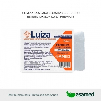 COMPRESSA PARA CURATIVO CIRURGICO ESTERIL 10X15CM LUIZA PREMIUM