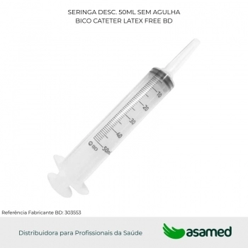 SERINGA DESC. 50ML SEM AGULHA BICO CATETER LATE FREE BD