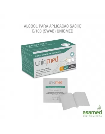 ALCOOL PARA APLICACAO SACHE C/100 (SWAB) UNIQMED