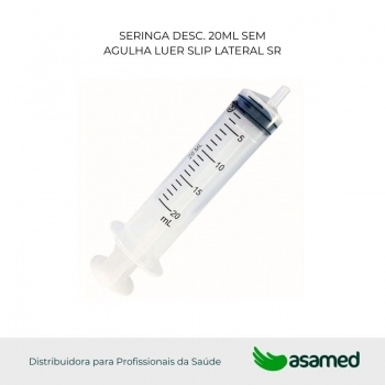 SERINGA DESC. 20ML SEM AGULHA LUER SLIP LATERAL SR