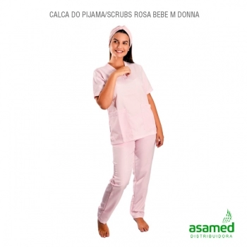 CALCA DO PIJAMA/SCRUBS ROSA BEBE M DONNA ROSA