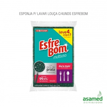 ESPONJA P/ LAVAR LOUÇA C/4UNDS ESFREBOM