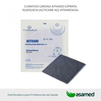 CURATIVO CARVAO ATIVADO C/PRATA 10,5X10,5CM (ACTICARE AG) VITAMEDICAL