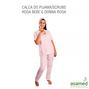 CALCA DO PIJAMA/SCRUBS ROSA BEBE G DONNA ROSA