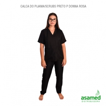 CALCA DO PIJAMA/SCRUBS PRETO P DONNA ROSA