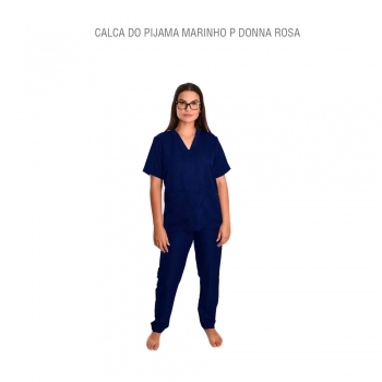 CALCA DO PIJAMA/SCRUBS MARINHO P DONNA ROSA