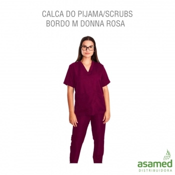 CALCA DO PIJAMA/SCRUBS BORDO M DONNA ROSA