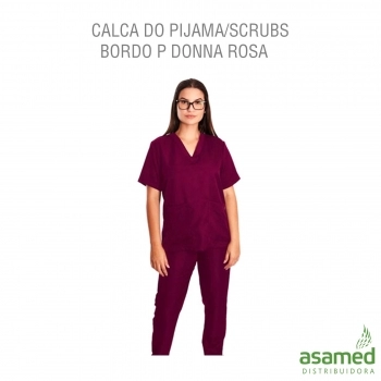 CALCA DO PIJAMA/SCRUBS BORDO P DONNA ROSA