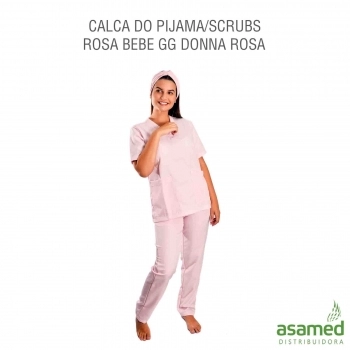 CALCA DO PIJAMA/SCRUBS ROSA BEBE GG DONNA ROSA