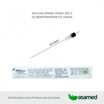 AGULHA SPINAL RAQUI 22G 3 1/2 (90X07MM)(PRETO) UNISIS